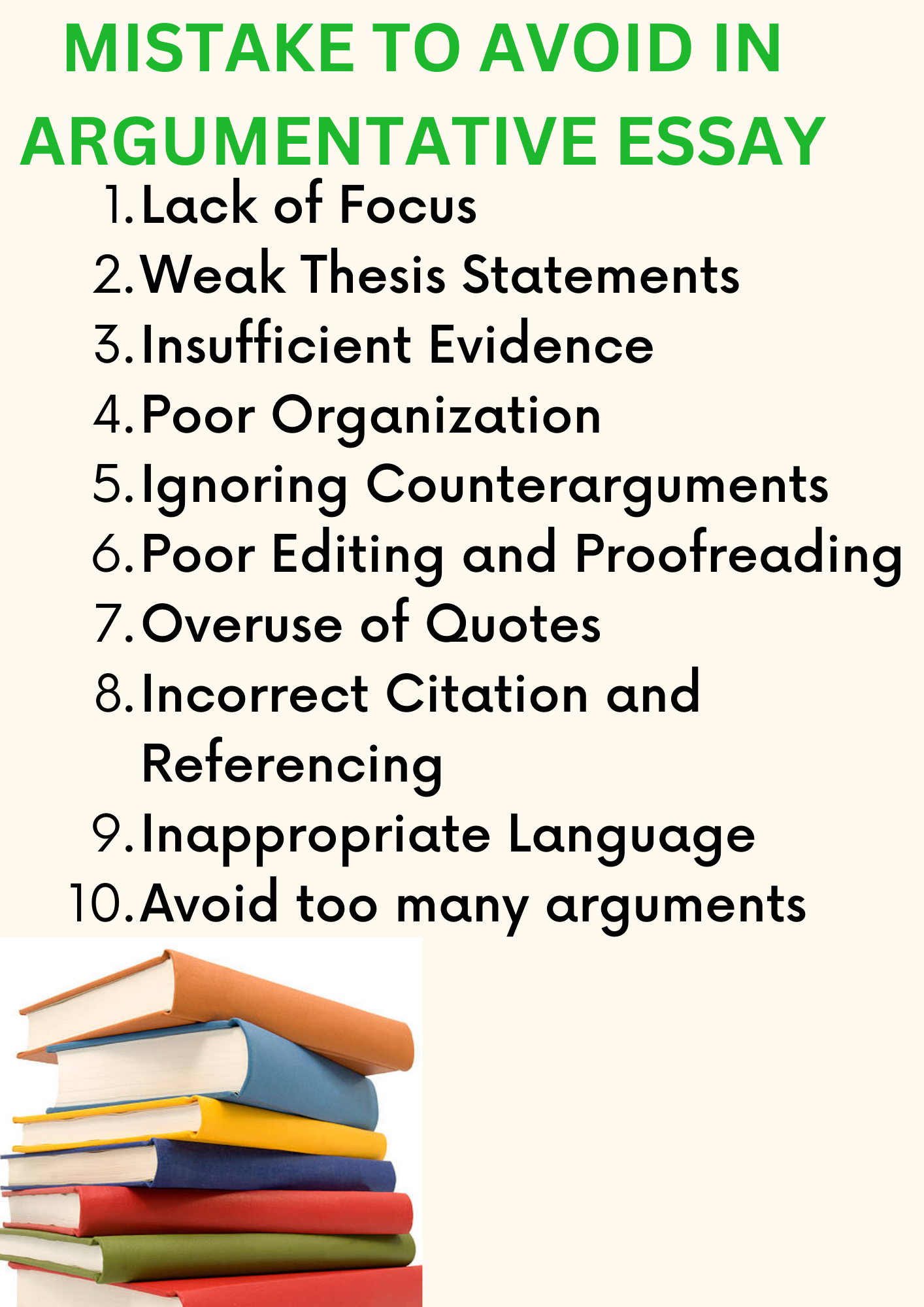 things to avoid when writing an argumentative essay